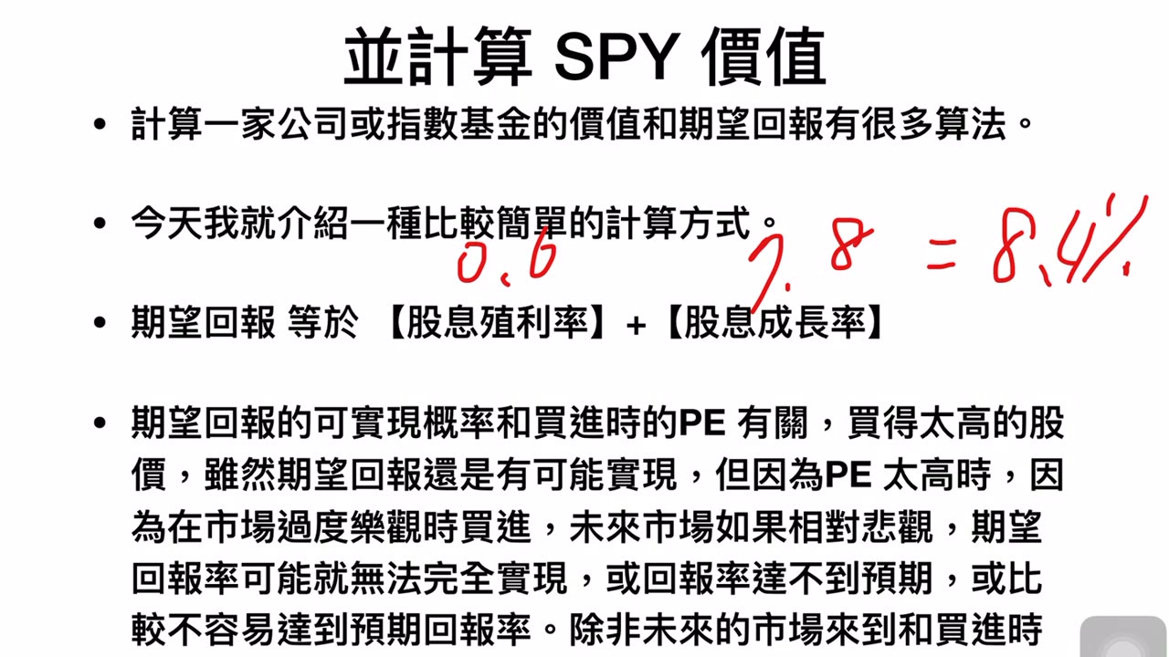投資理財資訊（4）投資美國指數基金SPY 的期望回報率