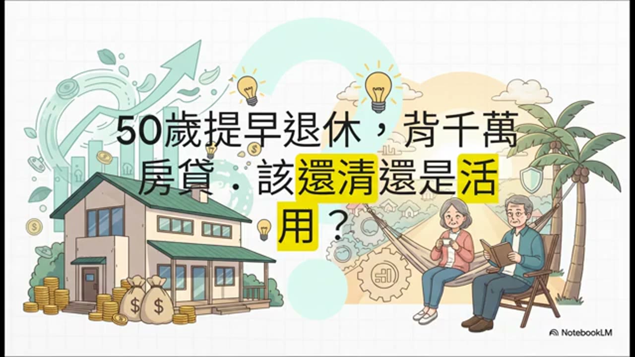 50歲提早退休別急著還房貸：6500萬資產3%年開銷，用424質押慢慢過日子