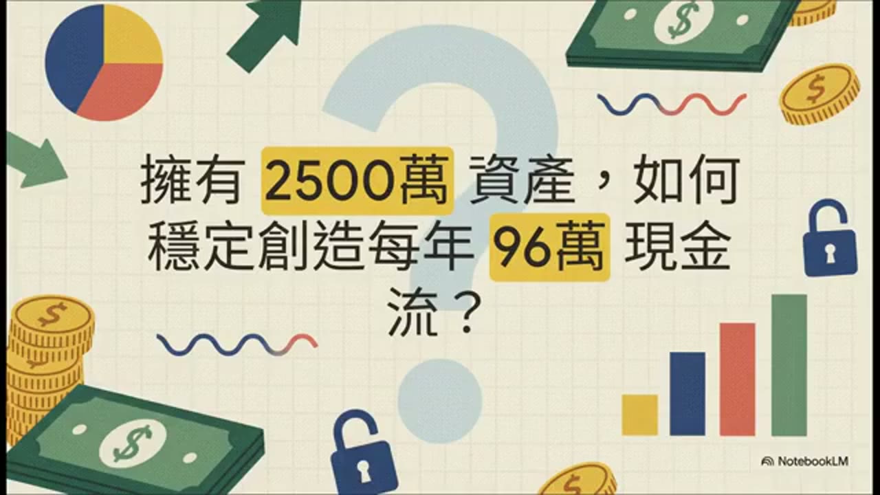 退休提領率 3.84%，2500 萬如何穩定創造 96 萬現金流？